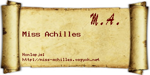 Miss Achilles névjegykártya